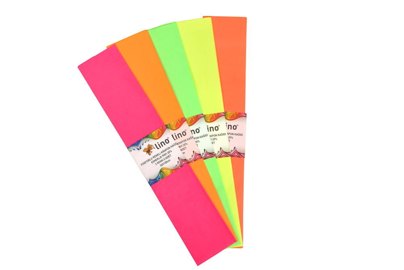 LINO PA-024F LÜKS KRAPON 5 RENK FOSFORLU 5 Lİ 50x100 cm