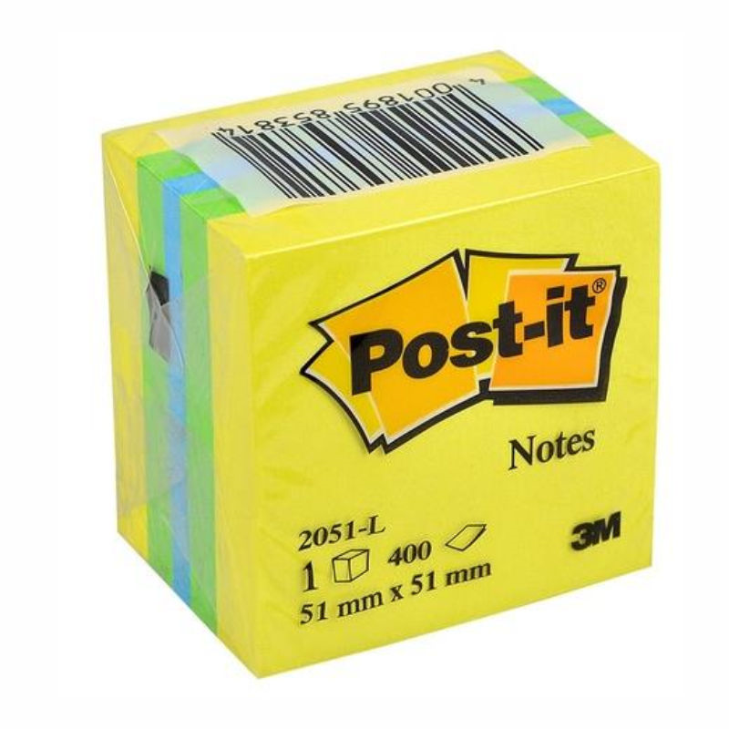 3M 2051-L 52x52 MİNİ KÜP POST-İT SARI TON 400 YP