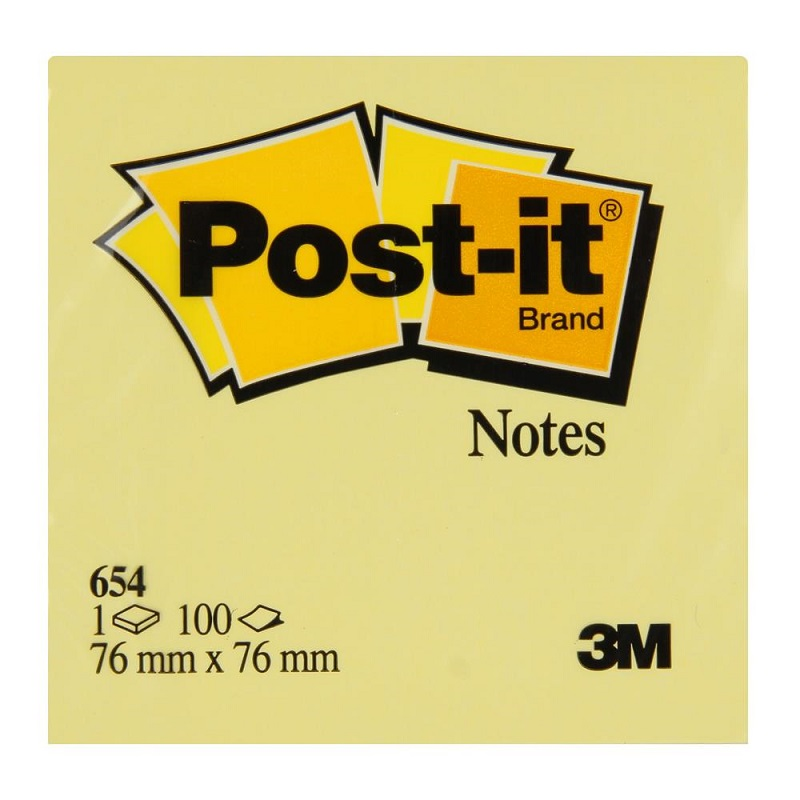 3M 654 76x76 POSTİT SARI 100 YP
