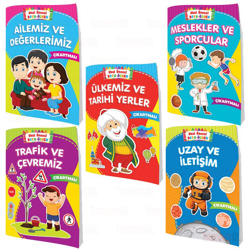 EMA ÇOCUK OKUL ÖNCESİ BOYA VE ÖĞREN KİTABI 1-5