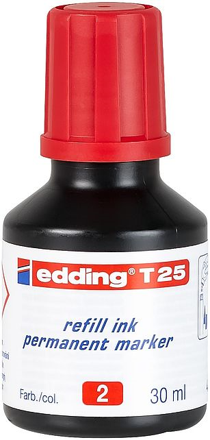 EDDİNG T25 KIRMIZI PERMANENT MÜREKKEP 25ML