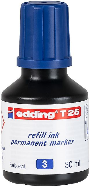 EDDİNG T25 MAVİ PERMANENT MÜREKKEB 25ML