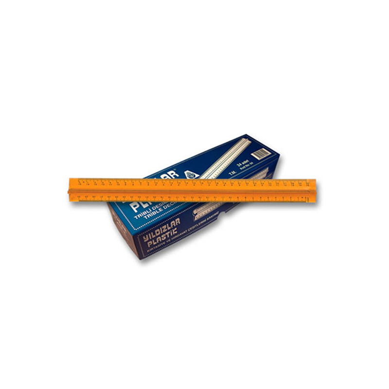 YILDIZLAR TRİBLİ DESİMETRE CETVEL 30 CM. KOD.064