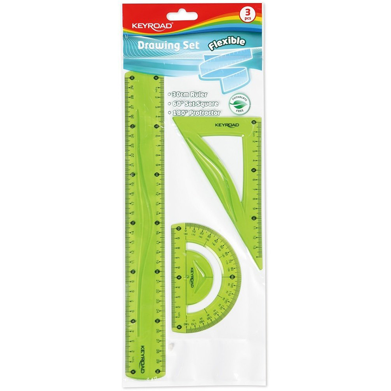 KEYROAD KR972278 FLEXIBLE ESNEK RENKLİ ÇİZİM SETİ 20 CM CETVELLİ 362486