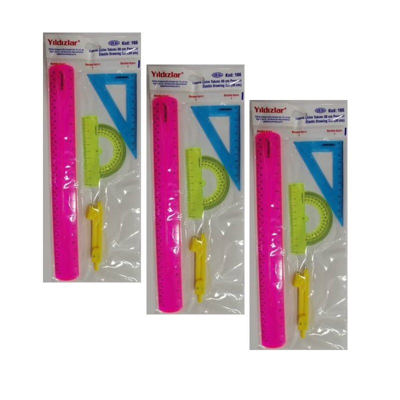 YILDIZLAR ELASTİK ÇİZİM TAKIMI 30 cm KOD.166