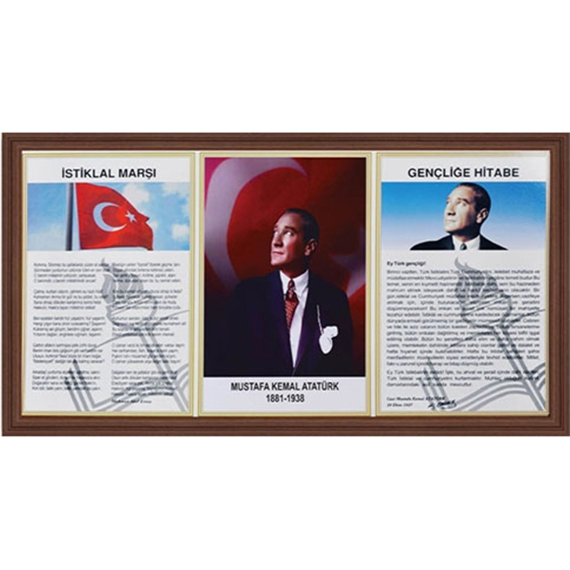 PANDA MİLLİ LEVHA 3'LÜ 45x90 AHŞAP ÇERÇEVE PAN424