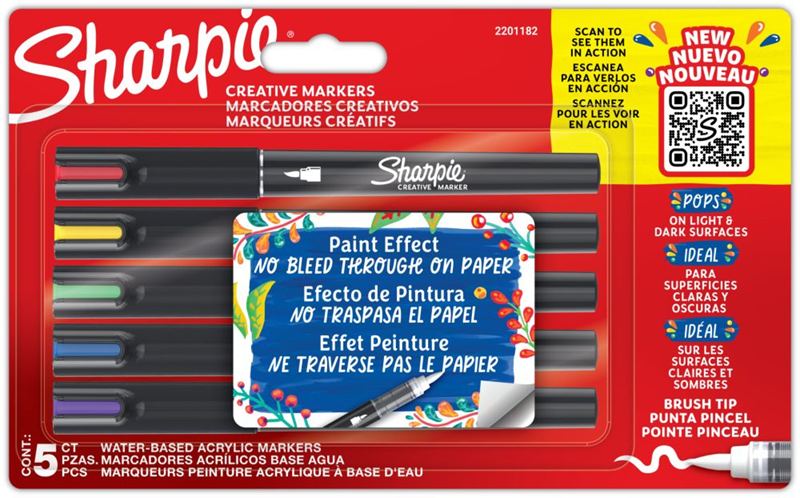 SHARPIE AKRİLİK MARKÖR FIRÇA UÇ 5 Lİ BLİSTER 2201182