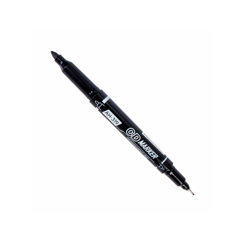 AIHAO 319 ÇİFT UÇLU SİYAH PERMANENT KALEM