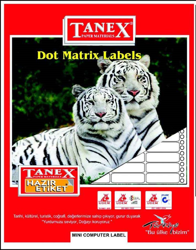 TANEX BİLGİSAYAR ETİKETİ TW-0014 23 X 40 MM 4 LÜ