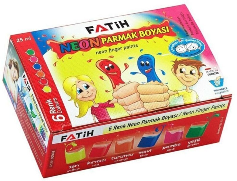 FATİH PARMAK BOYASI 6 RENK 25 ML NEON FA50002PB6R