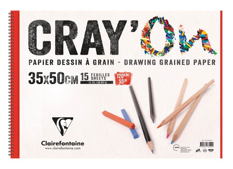 CLAIREFONTAINE RESİM ve ÇİZİM BLOĞU CRAY'ON SPİRALLİ 35x50 120 GR 15 YP 966500