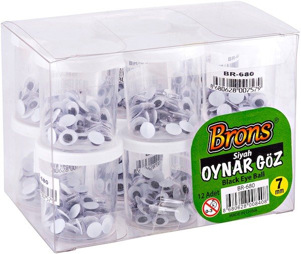 BRONS OYNAR GÖZ SİYAH-BEYAZ 7 MM BR-680