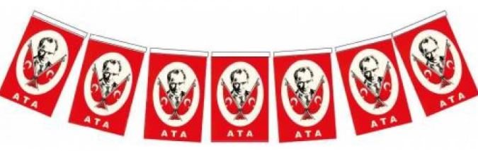 BUKET BAYRAK İPLİ MİNİK ATA 6x10 CM 40 LI BKT-305