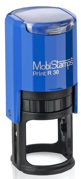 MOBİSTAMPS KAŞE YUVARLAK R-30 MAVİ KEÇELİ