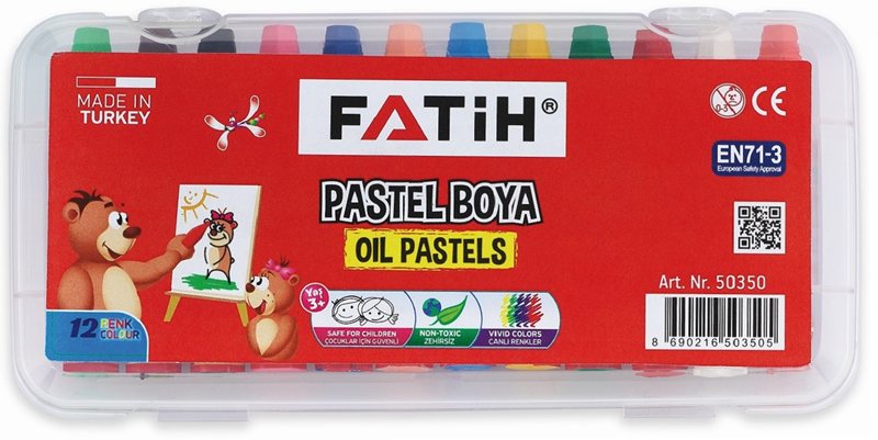 FATİH PASTEL BOYA 12 RENK KING SIZE ÇANTALI FA50350PB12RKS