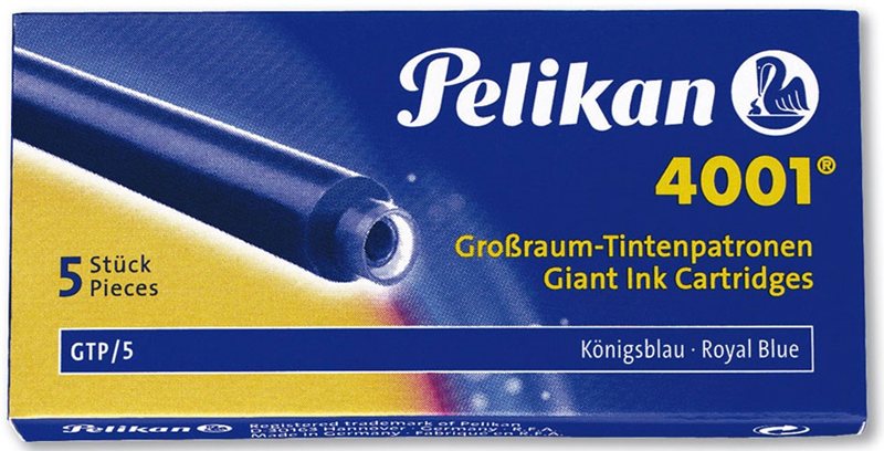 PELİKAN DOLMA KALEM KARTUŞU 4001 DEV ROYAL MAVİ 5 Lİ 310748