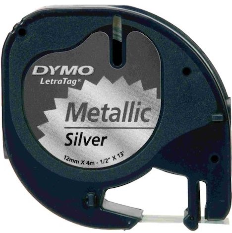 DYMO ŞERİT LETRATAG METALİK 12MM x 4MT GRİ 721730 59429