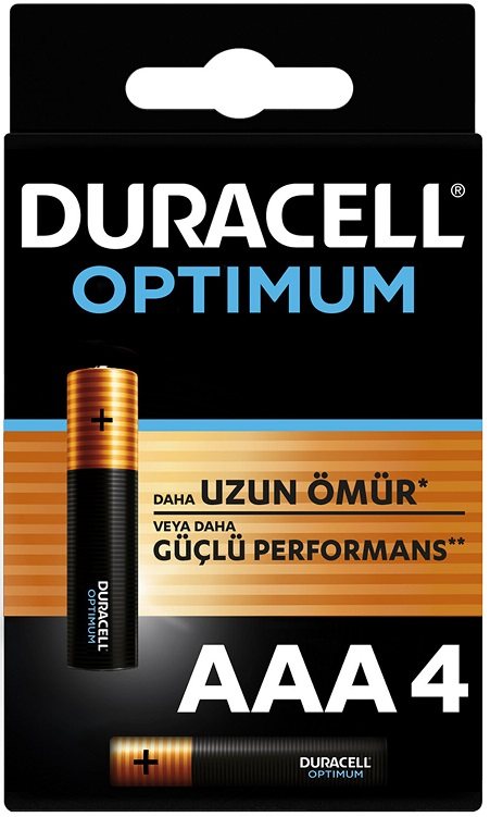 DURACELL PİL OPTIMUM 4 LÜ AAA İNCE KALEM