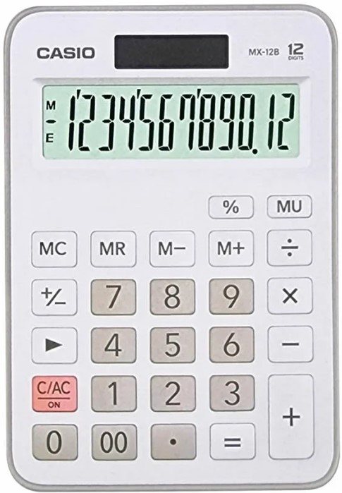 CASIO HESAP MAKİNESİ MASAÜSTÜ MX-12B-WE 12 HANE BEYAZ