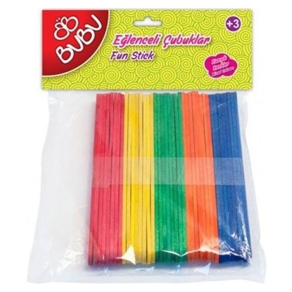 BU-BU EĞLENCELİ ÇUBUKLAR RENKLİ 20X0,3CM 50'Lİ BUBU-HS0028