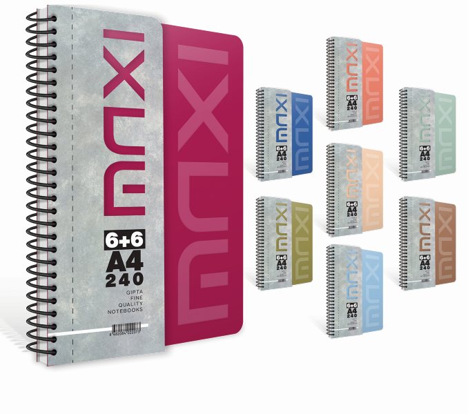 GIPTA DEFTER MAXI A4 SPİRALLİ SEPERATÖRLÜ 5+5 PP KAPAK 200 YP. 6569