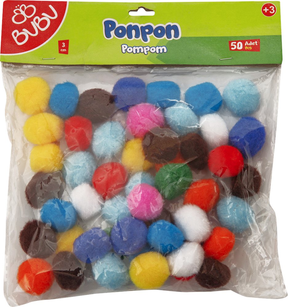 BU-BU PONPON 3CM 25'Lİ KARMA BUBU-PON003