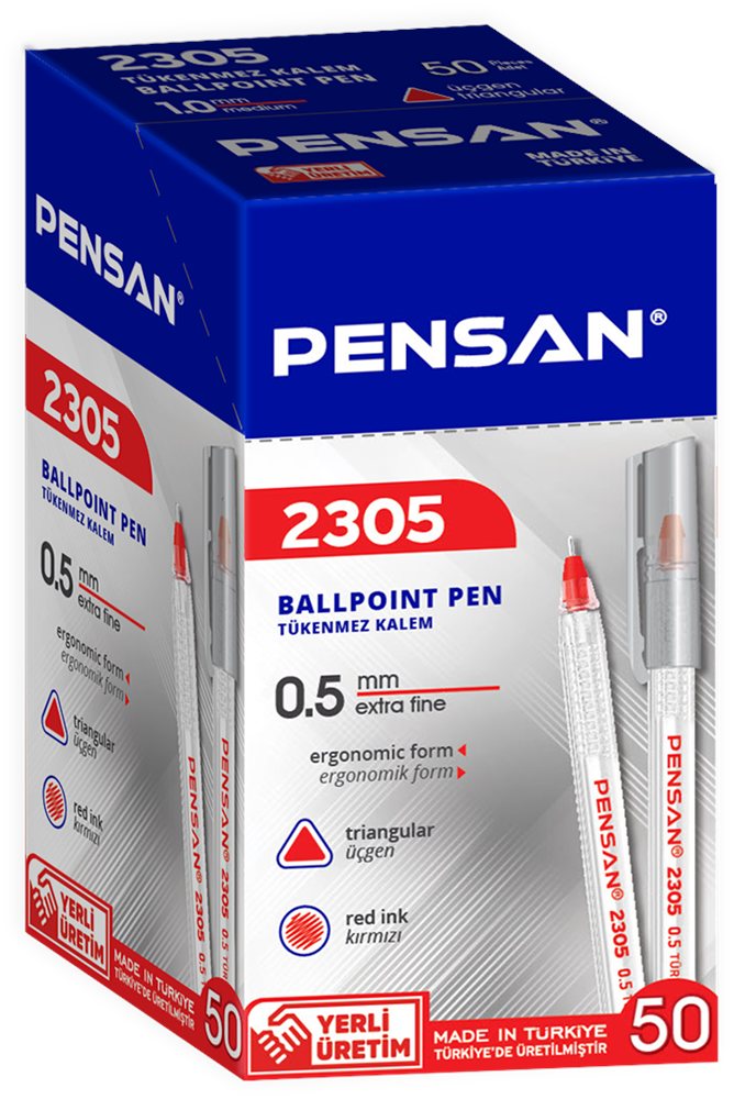 PENSAN TÜKENMEZ KALEM ÜÇGEN 0.5 2305 KIRMIZI