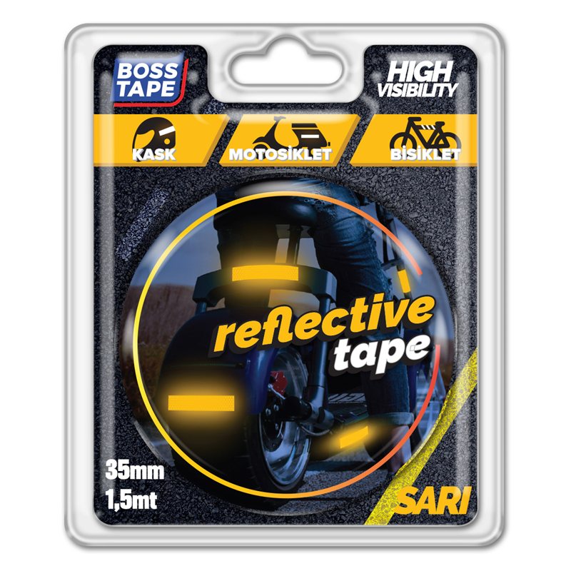 BOSS TAPE REFLEKTİF BANT 35 MM x 1.5M SARI BT-09004