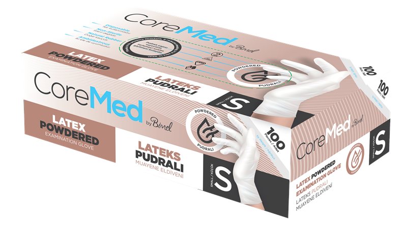 COREMED MUAYENE ELDİVENİ LATEKS PUDRALI TG 100 ADET (S)