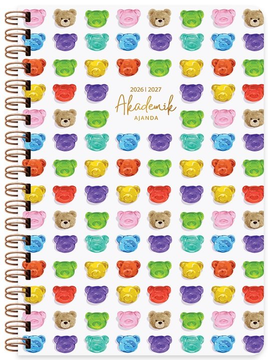 KESKİN AJANDA AKADEMİK 17X24 SPİRALLİ TEDDY 600208-99