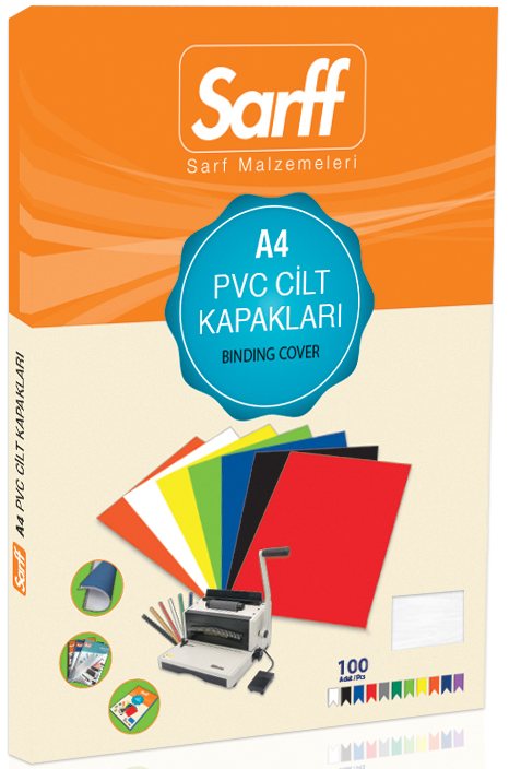 SARFF CİLT KAPAĞI A4 160M PVC ŞEFFAF 100 LÜ 15201003