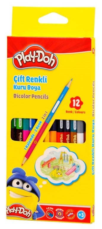 PLAY-DOH KURU BOYA 12 Lİ 24 RENK BICOLOR PLAY-KU011