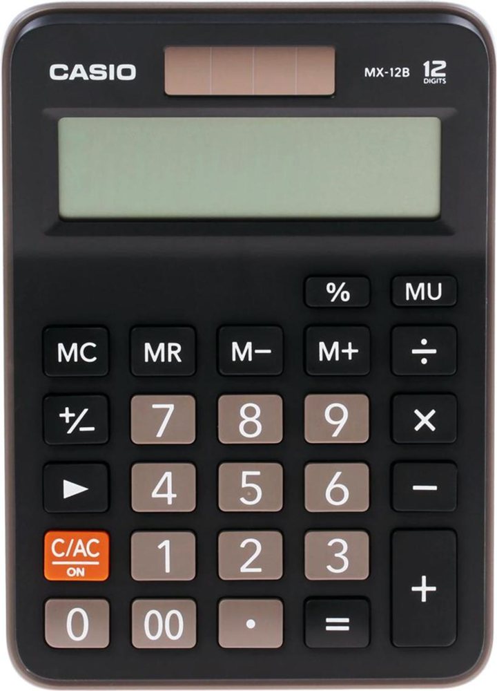 CASIO HESAP MAKİNESİ MASAÜSTÜ MX-12B-BK 12 HANE SİYAH